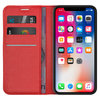 Leather Wallet Case & Card Holder Pouch for Apple iPhone X / Xs - Red